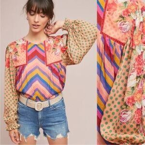 Anthropologie Multicolor Patterned Blouse